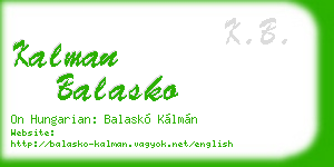 kalman balasko business card